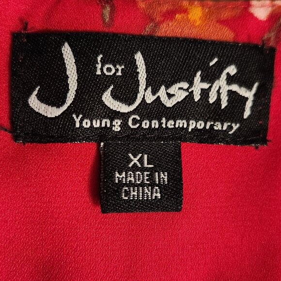 J for Justify Women's Pink Floral Sleeveless Blouse Size XL - Picture 6 of 13